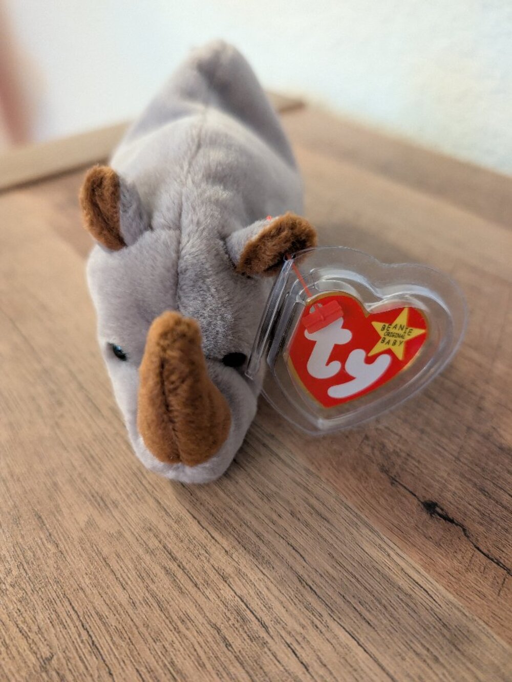 TY Beanie Baby “Spike” Rhino 🦏 | Vintage Plush w/ Tag Protector 1996